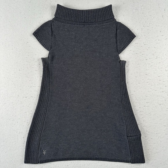 Ibex Turtle Neck Kurta Sweater Women's Medium Dark Gray Cap Sleeve Merino Wool - Picture 1 of 16